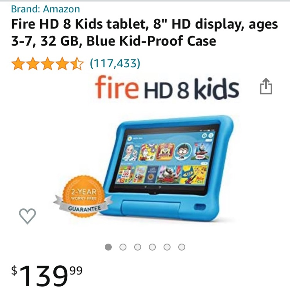 Amazon Fire Kids HD 8 with case